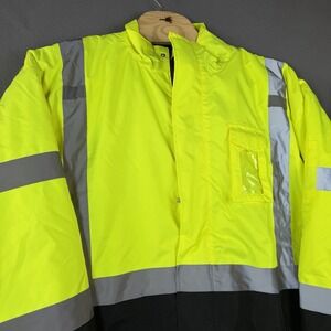 Hi-Vis Workwear Safety Jacket Men 3XL Hood Reflective ANSI/ISEA-107-2020 Class 3